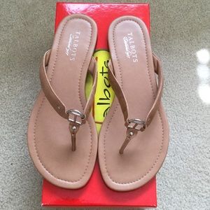 Talbots thong, natural color leather