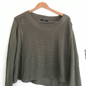 LF Millau Olive Green Crop Sweater