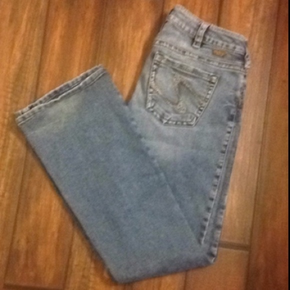 Medium wash silver jeans