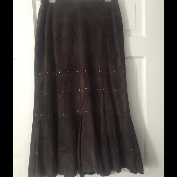 Chicos Suede maxi skirt