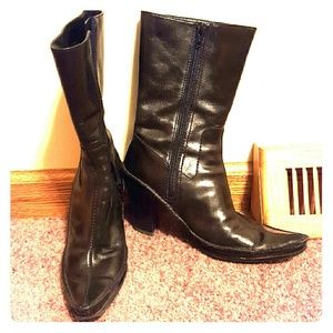 Nine West leather heeled mid-calf boots
