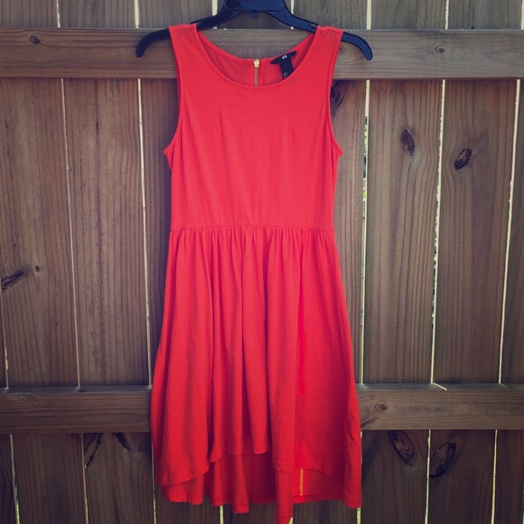H&M 100% Cotton Orange High Low Tank Dress - S