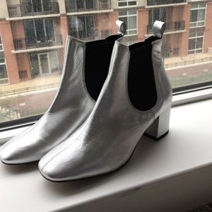 Topshop Silver Chelsea Boots