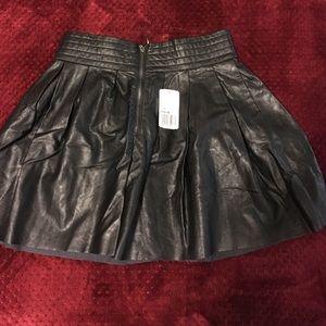 black leather skirt