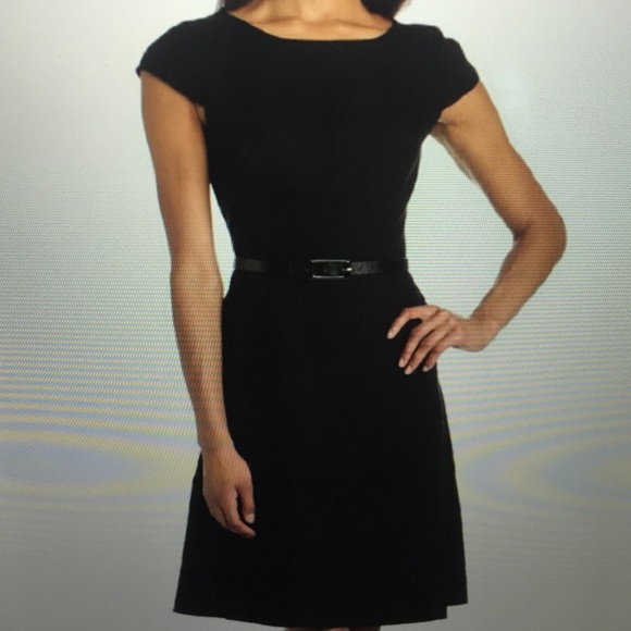 Anne Klein cap sleeve black dress 6