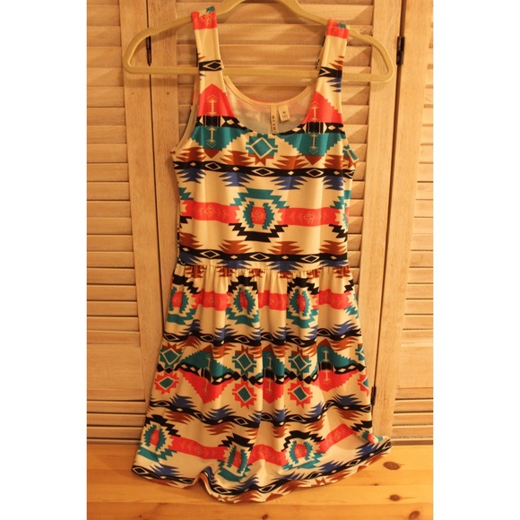 Aztec print skater dress