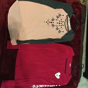 two long sleeve shirts