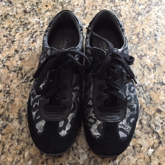 Authentic COACH Silver/Gray/Black Shoes, Size 7