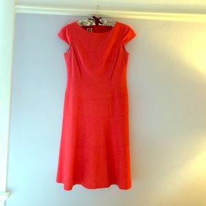 Coral cap sleeves dress