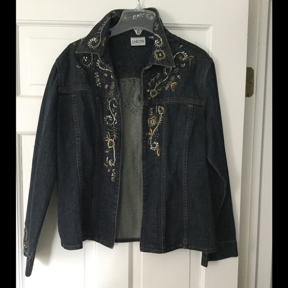 Chicos sequin denim jacket