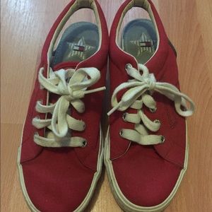 Tommy Hilfiger Red Platform Sneaker Shoe Unif JC