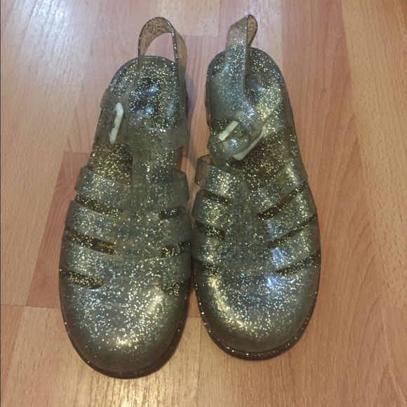 Juju Jellies Clear Glitter Sandal Shoe Unif JC - Picture 1 of 2