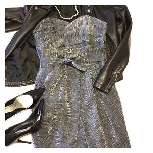 BCBGeneration gunmetal gray strapless party dress