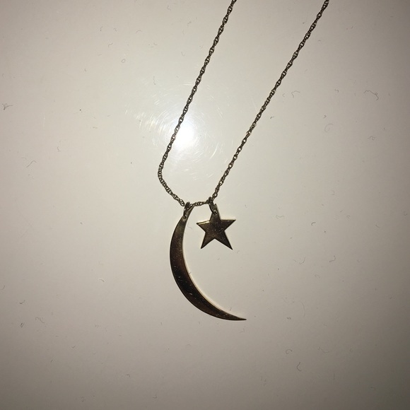 Jennifer Zeuner star + moon gold necklace