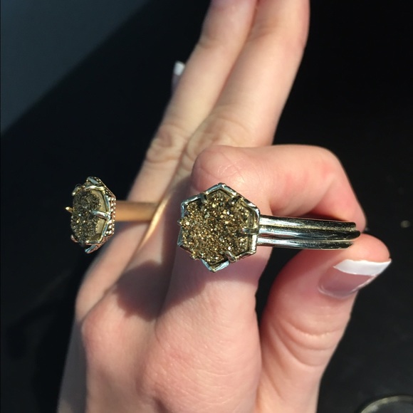 Kendra Scott Arden Cuff in Gold/Bronze Druzy - Picture 2 of 3