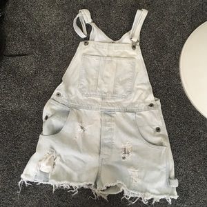 Light wash overalls