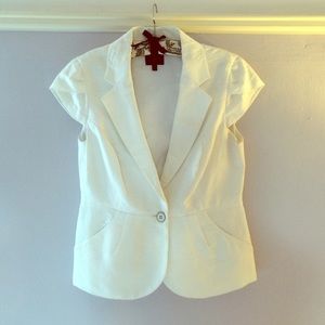 White cap sleeves blazer by The Limited