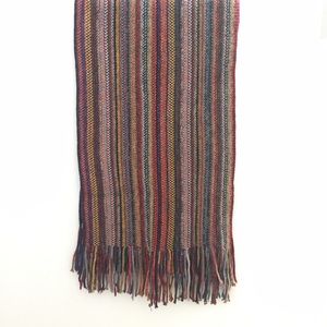 Missoni style multicolor stripe scarf