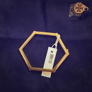Tory Burch Logo Hexagon Hinged Bangle Bracelet