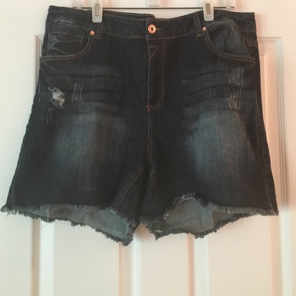 Dark denim cut off shorts