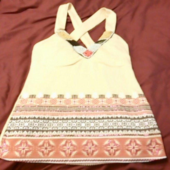 Beautiful yellow criss cross tank