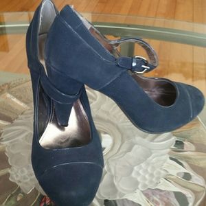 Navy blue suede Alfani heels sz 11 lightly used