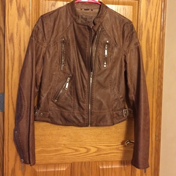 Dark brown leather jacket