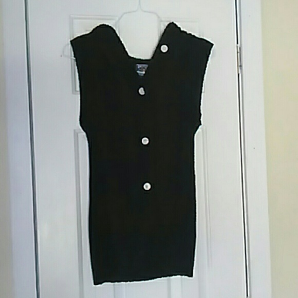 Hooded black sweater vest - Picture 1 of 3