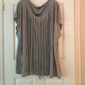 Simply Be gray fringe tee