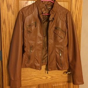 Brown leather jacket