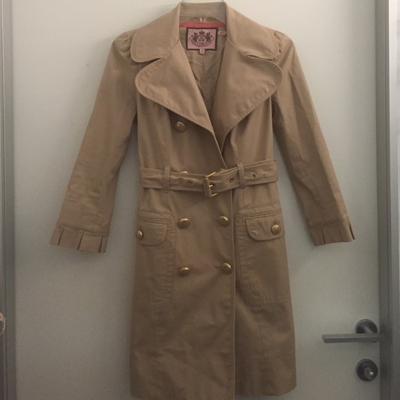 Juicy Couture Camel Military 3/4 Trench Coat S/P