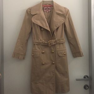 Juicy Couture Camel Military 3/4 Trench Coat S/P