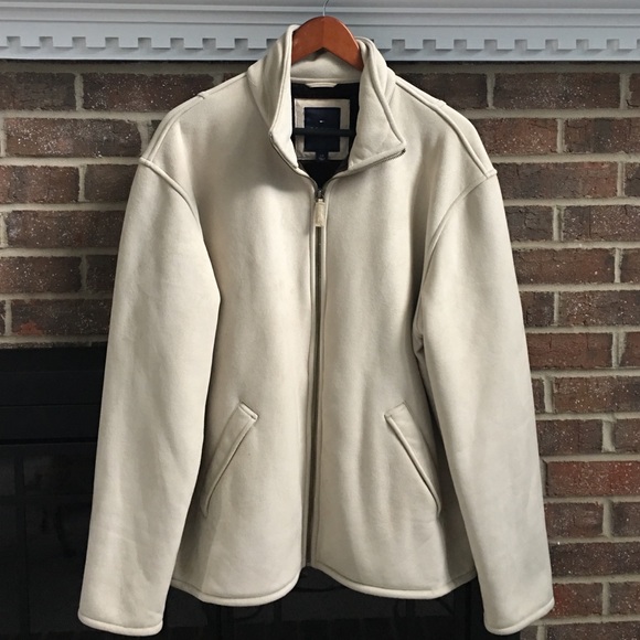 VGUC Tommy Hilfiger Cream Suede Coat, size LARGE