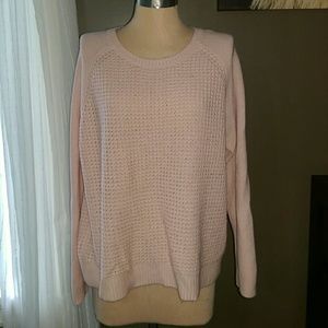 Pink waffle knit baggy sweater size L