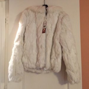 Genuine rabbit fur coat