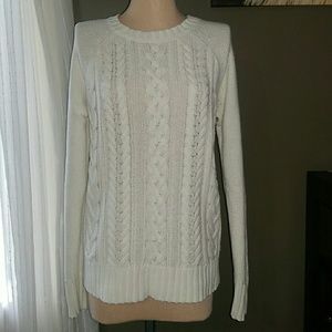 Cream cable knit sweater old navy size M