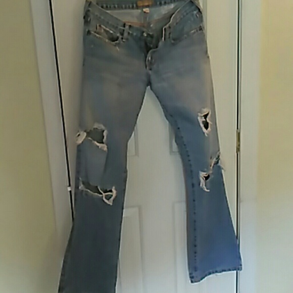 Abercrombie & Fitch holey boot cut jeans - Picture 1 of 4