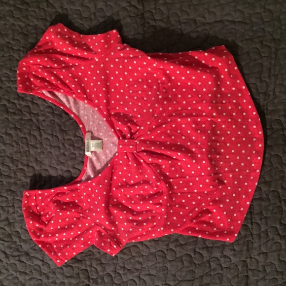 Red white polka dot crop top