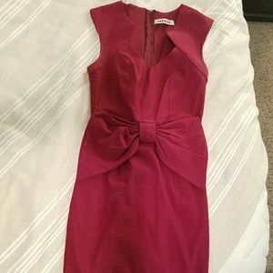 Burgundy pencil dress