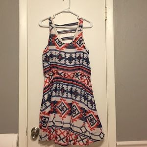 Red, white, and blue tribal dress