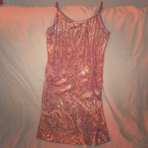Forever 21 sheer gold sequin dress