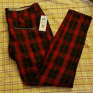 Plaid skinny pants