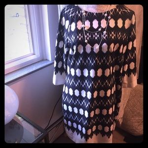 Black and white sheath dress