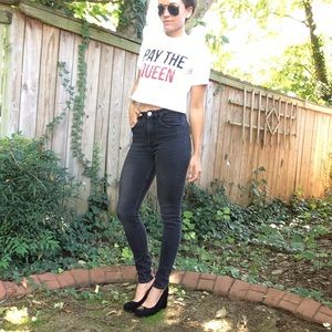 H&M high waist black skinny jeans