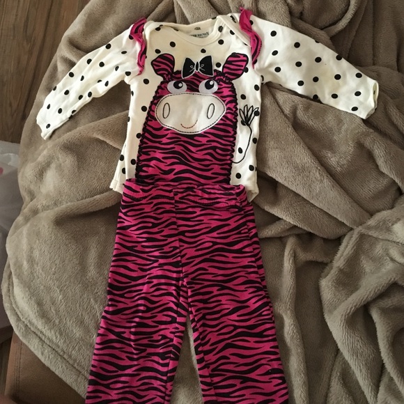 Size 3-6 months onsie and matching pants.