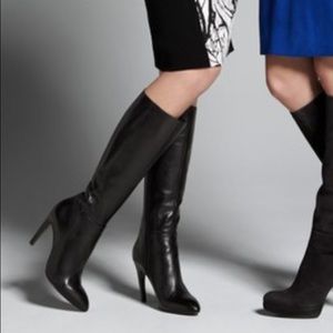 Classic Via Spiga Knee High Boots Leather Black