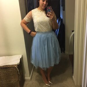Knee length tulle skirt