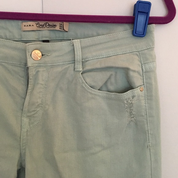 Mint Green Skinny Denim Jeans from Zara - Picture 2 of 3