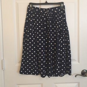 Polka dot midi skirt with pockets