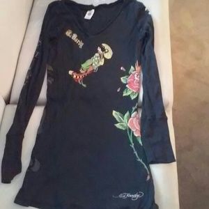 Geisha Inspired Ed Hardy Long Sleeve Top